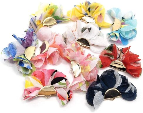 100Pcs Chiffon Flower Handmade Tiny Soft Tassels Mini Tassels,Colorful Tassels, Earring Tassels,Key Chian Tassels Assorted Colors Randomly (02) in Saudi Arabia