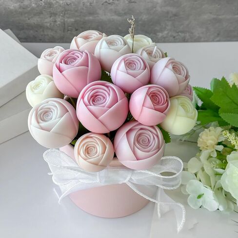 2 Pack Flower Bud Mold - Succulent Flower - Silicone Resin Casting Molds for Candle & Resin & Soap Craft Supplies in Kuwait