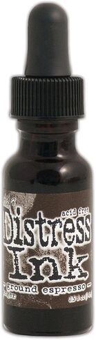 Ranger August Ground Espresso Tim Holtz Distress Ink Re-Inker, 0.5 oz ,Black in Saudi Arabia