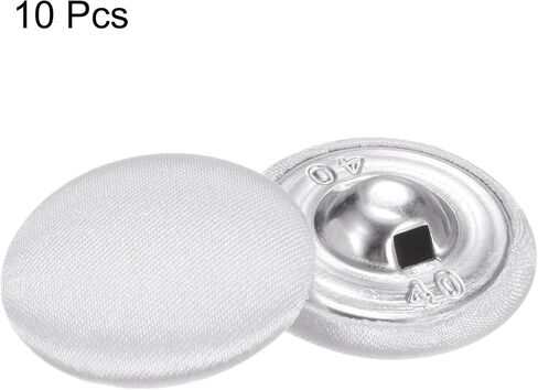 HARFINGTON 10pcs 40L Fabric Cloth Covered Button 25mm Round Metal Shank Sewing Buttons for Suits Dress Blouses Sweaters, Black in Saudi Arabia