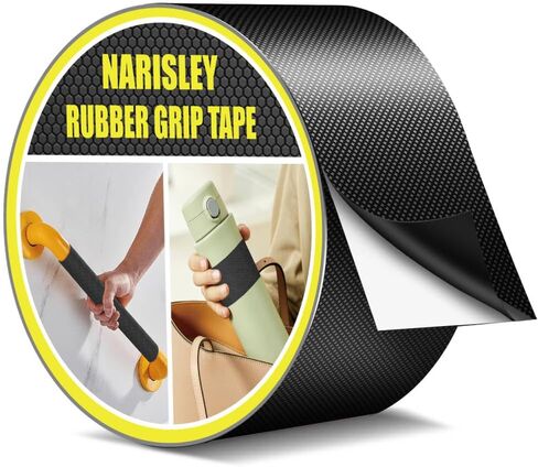 Rubber Grip Tape, Ultra Strong Waterproof Anti Slip Tape with Textured Adhesive for DIY Tools & Gadgets, Customizable for Enhanced Comfort & Safety (1In x 16.5Ft, Black) in Kuwait