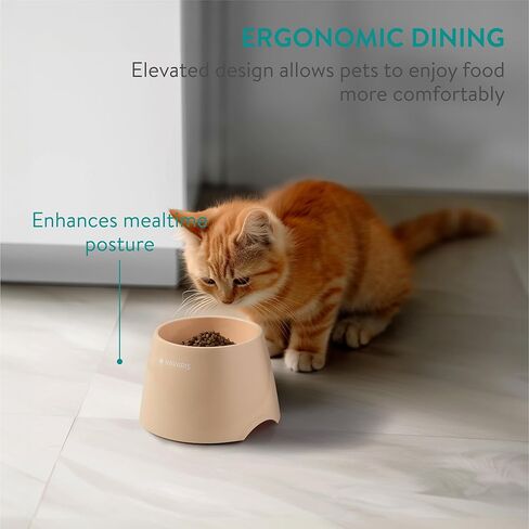 Navaris Elevated Slow Feeder Dog Bowl - Melamine Pet Food Bowl for Dogs and Cats - Raised Cat Feeding Bowl to Slow Down Eating - 7.4" x 7.36" x 4.7" in Saudi Arabia
