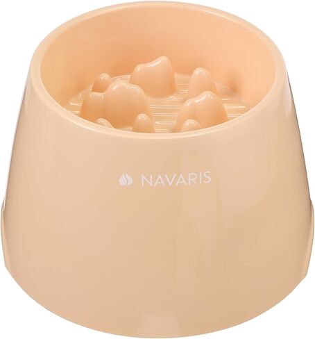 Navaris Elevated Slow Feeder Dog Bowl - Melamine Pet Food Bowl for Dogs and Cats - Raised Cat Feeding Bowl to Slow Down Eating - 7.4" x 7.36" x 4.7" in Saudi Arabia