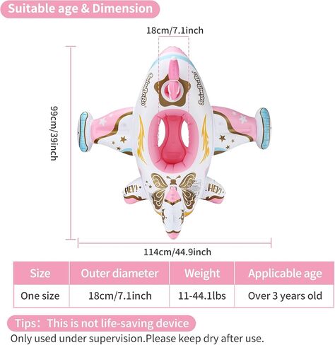 Swimbobo Toddler Pool Float Pink Airplane Airplane Airplane Airplane Airplan in Kuwait