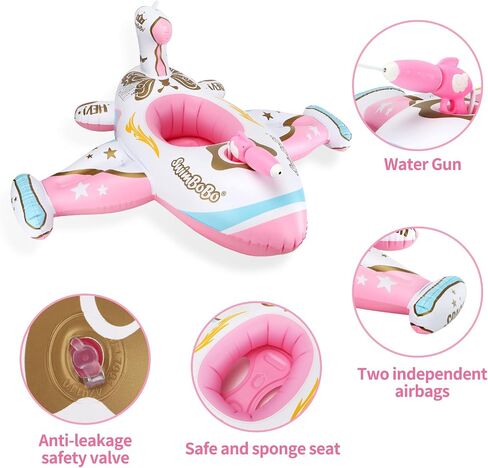Swimbobo Toddler Pool Float Pink Airplane Airplane Airplane Airplane Airplan in Kuwait