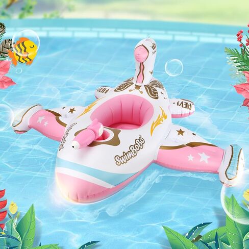 Swimbobo Toddler Pool Float Pink Airplane Airplane Airplane Airplane Airplan in Kuwait