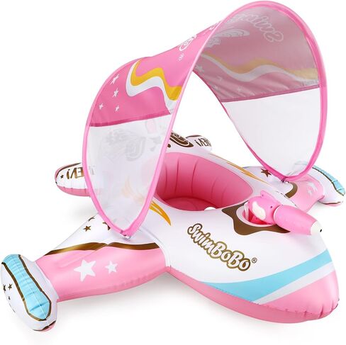 Swimbobo Toddler Pool Float Pink Airplane Airplane Airplane Airplane Airplan in Kuwait