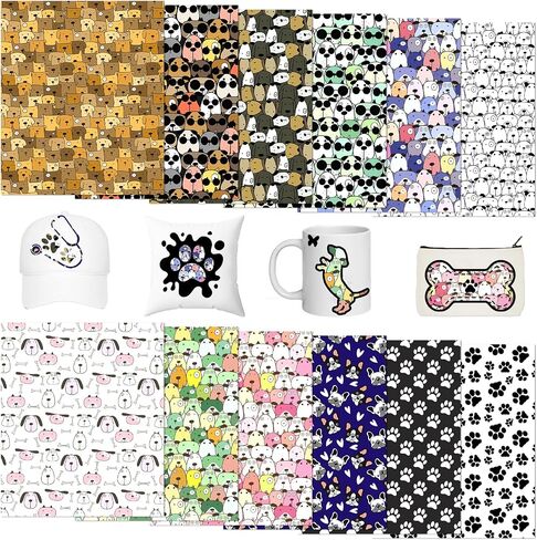 Tintnut Cat Pattern Sublimation Transfer Paper - 10 Sheets 12"x10", Colored Sublimation Ink Transfer Sheets for DIY Mugs, Tumblers, T-Shirts in Kuwait