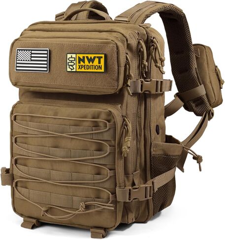 Military Tactical Backpack,Sturdy Work & Molle Laptops Rucksack,Army Assault Pack for Hiking Camping Travel Fishing Gym,Black in Saudi Arabia