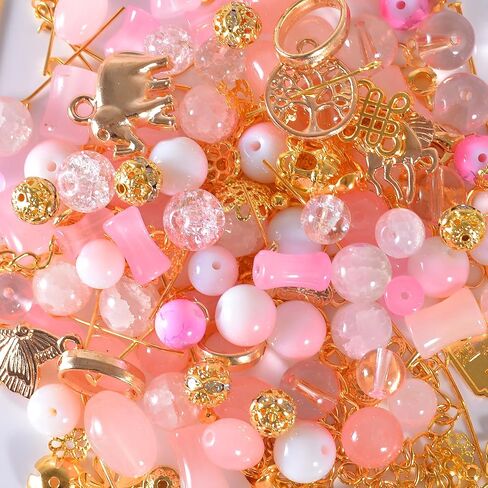 120g Random Glass Beads Kit for Jewelry Making, 6-10mm Round Crystal Glass Beads for Bracelet Making (White) in Saudi Arabia