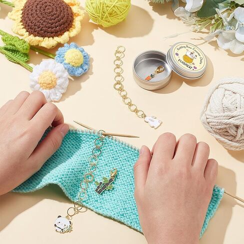 pligreat 24 pcs ملونة الزجاج بذرة حبات الكروشيه غرزة الحلقات مجموعة قابلة للإزالة الحياكة قفل هدايا حلقة حلقة الأم لأم امرأة ديي الحرف اليدوية لصنع المجوهر in Kuwait