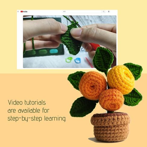 4 Style Cactus Crochet Kit for Beginner, Step-by-Step Crochet Tutorial Help to Easy Get Start, DIY Crochet Knitting Material Kit Include All Tools Needed, Best Gift for Friends and Someone You Love in Saudi Arabia