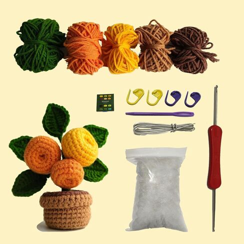 4 Style Cactus Crochet Kit for Beginner, Step-by-Step Crochet Tutorial Help to Easy Get Start, DIY Crochet Knitting Material Kit Include All Tools Needed, Best Gift for Friends and Someone You Love in Saudi Arabia