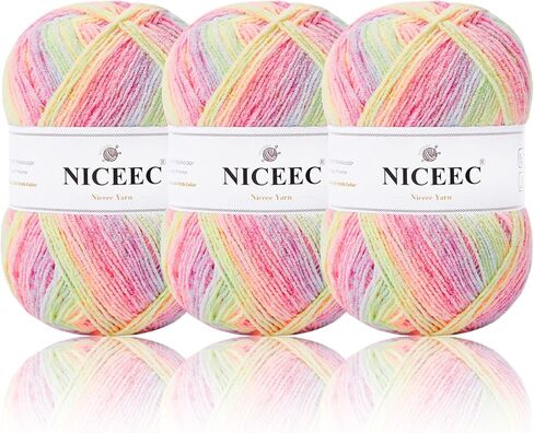 NICEEC Chenille Yarn Blanket Yarn Light Worsted Weight Yarn for Knitting Fancy Yarn for Crochet Weaving DIY Craft Total Length 200m (218yds, 100g)_Light Gray in Kuwait
