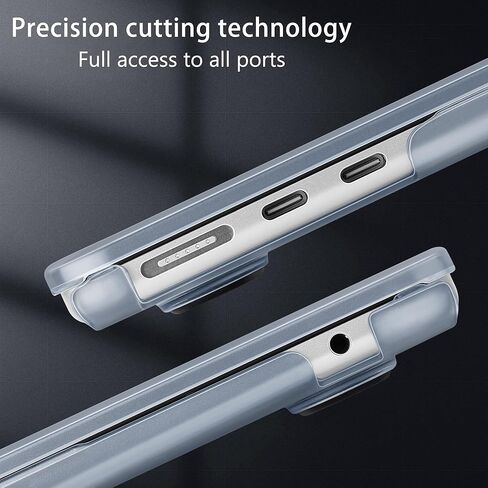 for MacBook Air 13.6 inch Case 2022 2023 2024 Release M3 A3113 M2 A2681 with Liquid Retina Display & Touch ID, [Sturdy Shockproof] Hard Shell with Screen Protector & Webcam Cover, Starlight in Saudi Arabia