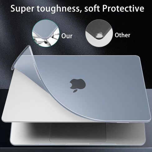 for MacBook Air 13.6 inch Case 2022 2023 2024 Release M3 A3113 M2 A2681 with Liquid Retina Display & Touch ID, [Sturdy Shockproof] Hard Shell with Screen Protector & Webcam Cover, Starlight in Saudi Arabia
