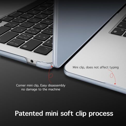 for MacBook Air 13.6 inch Case 2022 2023 2024 Release M3 A3113 M2 A2681 with Liquid Retina Display & Touch ID, [Sturdy Shockproof] Hard Shell with Screen Protector & Webcam Cover, Starlight in Saudi Arabia