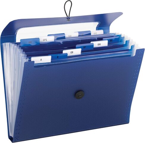 Smead Step Index Poly Organizer ، 12 جيوبًا ، رفرفًا وسلكًا ، حجم الحرف ، الأزرق البحري (70902) in Kuwait