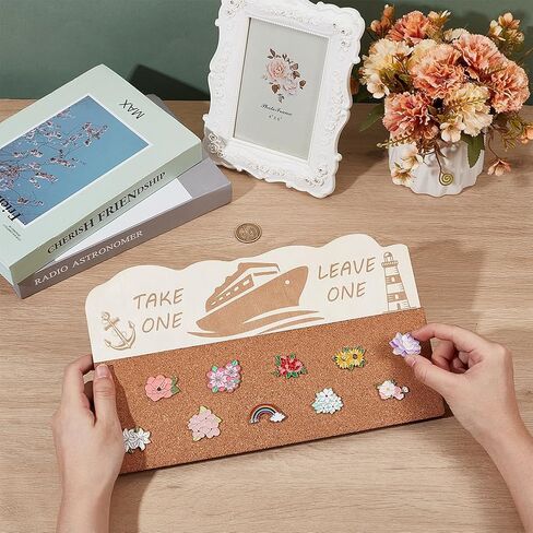 BENECREAT Cork Brooch Board, Wall Cork Tray Nautical Compass Pin Board for Brooch Pin Storage, Jewelry Display, Office Home and School Decor, 11.8x11.8 Inch, 0.5 Inch Thick in Saudi Arabia
