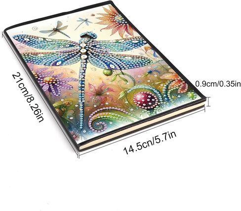 Jishshay A5 Diamond Painting Notebook Dragonfly Diamond Art Book مع غطاء جلدي خاص بمجموعات فنون الماس الماس المجلة Diamond Art Kits للبالغين. in Saudi Arabia