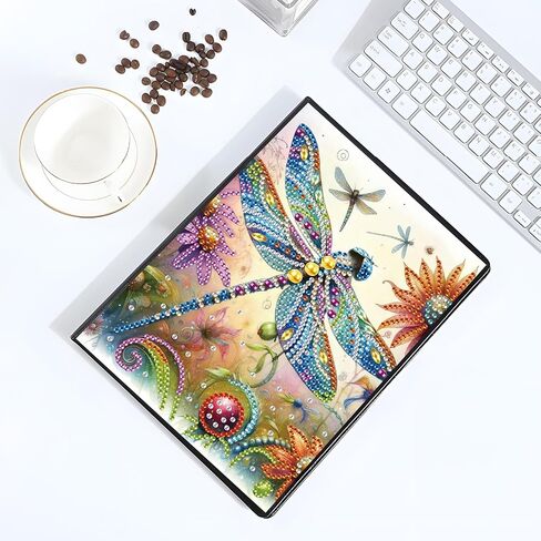 Jishshay A5 Diamond Painting Notebook Dragonfly Diamond Art Book مع غطاء جلدي خاص بمجموعات فنون الماس الماس المجلة Diamond Art Kits للبالغين. in Saudi Arabia