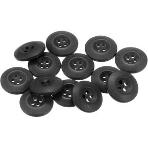Harfington 12pcs 24L أزرار الخياطة 5/8 "(15 مم) راتنج جولة أزرار حرفة موحدة للجيش 4 حفرة لأكياس السراويل الأكياس ، الأسود