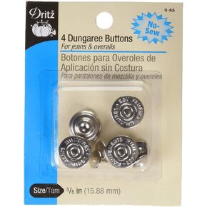 أزرار Dritz 9-65 NO-SEW Dungaree ، النيكل ، 5/8 بوصة 4