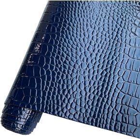 HYANG Green Glossy Embossed Crocodile Texture PU Faux Leather Roll 11.8 "x 53" Very Suitable for Making Crafts, Leather Earrings, Different DIY Projects