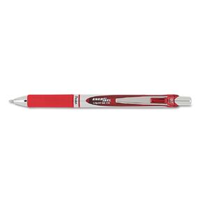 Pentel BL77B EnerGel RTX Retractable Liquid Gel Pen, .7mm, Black/Gray Barrel, Red Ink