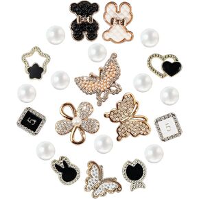 Cute Shoe Charms for Women Lovely Pink Fish Cat Charms for Girls Pearl Shoe Chain 22CS