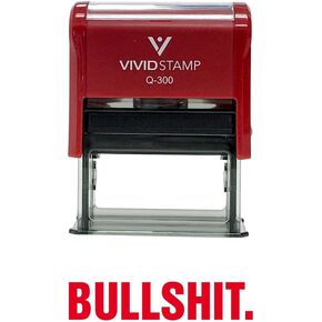 BULLSHIT. Self Inking Rubber Stamp (Red Ink) - Large