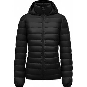 YZG Down Jacket for Women Lightweight Long Sleeve Quilted Puffer Coat with Detachable Hooded