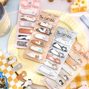 720 Sheets Cartoon Cat Sticky Notes Mini Cat Index Tabs Self-Sticky Memo Pads Annotation Bookmarks Page Marker Flags for Cat Lovers Home School Office Aesthetic Supplies, Multicolor