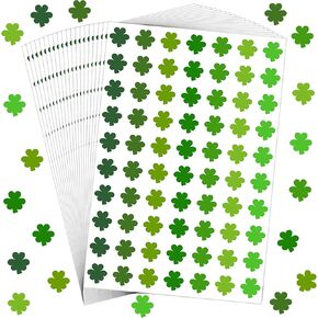3500 PCS St. Patrick's Day for Kids, Small Green Shamrocks Stickers Mini Clover Stickers for DIY Crafts St. Patrick's Day Irish Holiday Gift Cards Party Favors Supplies Decorations