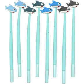 24PCS Cute Shark Pens Silicone Wiggle Shark Pen Marine Animal Gel Pen 0.5mm Black Ink For School Home Office Stationery