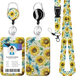 Funny Shark ID Badge Holder with Lanyard, Retractable Lanyards for ID Badges Name Tag Clips, Funny Nurse Teacher Office Student Gift
