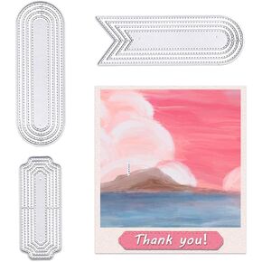 Hying 3 PCS Trees Frame Cutting Dies for Card Making, Plants Trees Leaves Die Cuts Rectangular Border Dies Stencils Embossing Template for Craft Scrapbooking DIY Photo Album Decorations