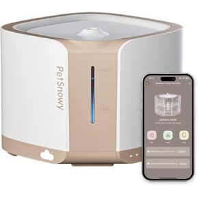 Snow+ Cat Water Fountain with Safe-Sip Pump, 68oz Automatic Cat Fountain for Cats Small Dogs with 3 Working Modes & Visualization Window Ultra Quiet Pet Water Fountain with Filter (Pink)