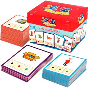 Junior Learning: CVC Word Builders, 48 CVC Activity Cards, Phonemic Awareness, Helps Children to Recognize and Understand Basic Sounds in Words, Self Checking Feature, For Ages 4 and up