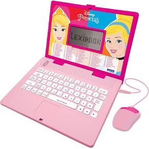 Lexibook, Educational and Bilingual Laptop Spanish/English, Girls Toy with 124 Activities to Learn, Play Games and Music, Pink, JC598DPi2