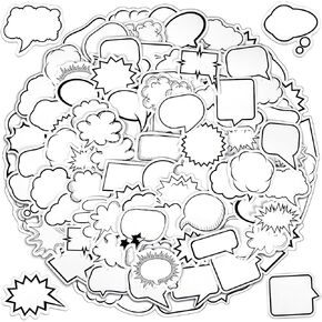 140Pcs Thought Bubble Stickers, Cute Adhesive Speech Bubble Stickers, Dialog Box Paper Stickers for Scrapbooking, Journaling, Photo, Drawing, Planners, Diary, Art Crafts DIY Decoration