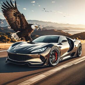 NUFTVI Diamond Painting Kits Road Sports Car, 5D Full Drill Diamond Art Canvas Kits for Adults, Diamond Art Home Wall Decor (12 x 12 inches)