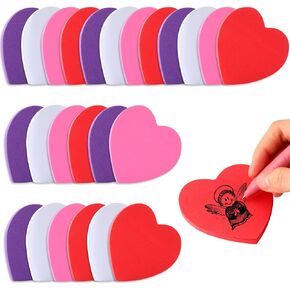 1080 Sheets 24 Pads Heart Sticky Notes Post Valentine's Day Cute Heart Shaped Sticky Note Pads Self Stick Notes Adhesive Sticky Notes for School Office Organizer Girl Lover