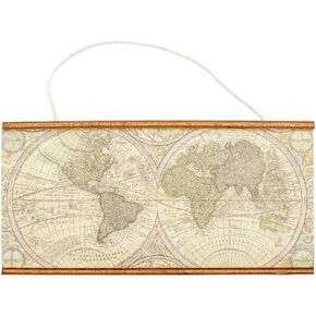 Vintage Color 1/12 Miniature World Map Dollhouse Decoration Creative Design Accessories