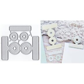 Patchwork Book Clip Metal Cutting Dies for Card Making, Paper Embossing Die Cuts Kit Templates Supplies, Photo Frame Album DIY Scrapbooking Stencils Sets