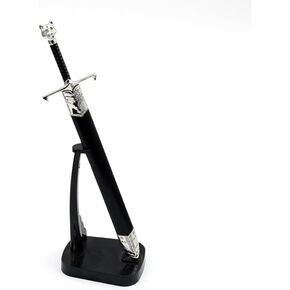 Superbuybox GOT House of the Dragon Jon Snow Direwolf Sword Martial Arts Weapon Game Collection Room Desk Decoration Backpack Pendant Letter Box Opener Gift(Direwolf Sword)