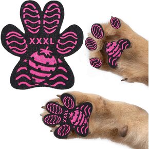 Pupteck Dog Paw Protector Pads Clips Traction Tractions ، ملصقات مضادة للانزلاق لكبار الكلاب الصلبة ، 36 جهاز كمبيوتر ، أحذية أحذية الجوارب البديلة ، الوردي ، xxl