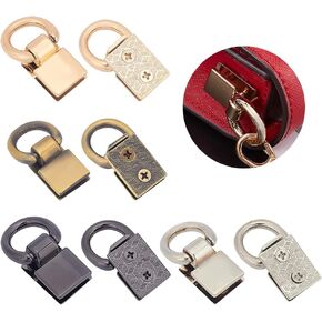 WADORN 8 Pack Suspension Clasp for Purse, 4 Colors Metal Bag Side Clip Buckle Handbag Chain Strap Connector Hardware Wallet Clutch Lanyard Clasp DIY Leather Craft Bag Making Accessories, 1.4x0.8 Inch