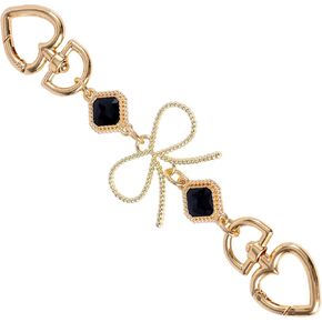 Bag Extender Chain, Bowknot Purse Extender Chain Replacement Metal Bag Extension Gold Black Bag Chain Strap Bag Charm Chain for Bag Purse