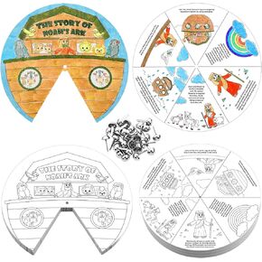 Spiareal 30 Set Fruit of The Spirit Coloring Wheel Religious Crafts for Kids DIY Sunday School Crafts with Silver Fasteners Color Your Own Art Wheel Kit for Christian Bible Celebrate Activity